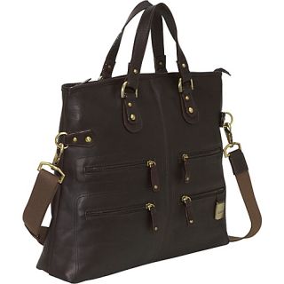 Leather Zip Tote/Shoulder Bag   Vachetta Cafe