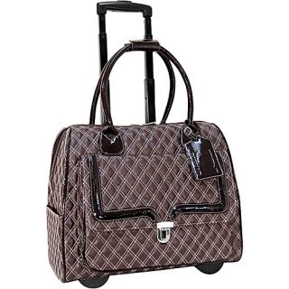 Quilted 15.6 Laptop Rollerbrief Brown   Cabrelli Wheeled Business Case