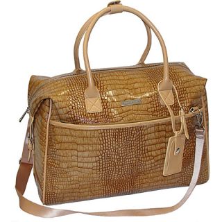 18 Patent Croco Duffle Tan   Adrienne Vittadini Travel Duffe