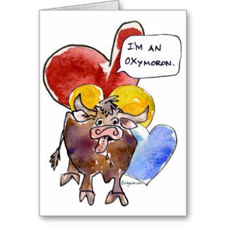 Valentine Oxymoron OX Love Greeting Card