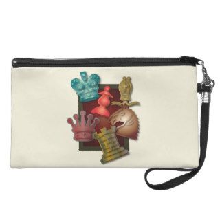 Chess Design King Queen Knight Bishop Pawn Wristlet Purses