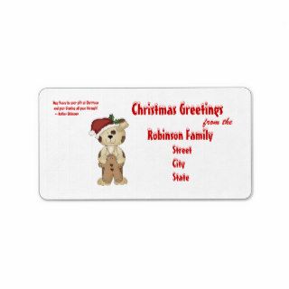 Cute Dog in Santa Hat, Christmas Greetings +Quote Personalized Address Label