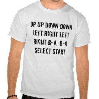 Up Up Down Down Left RightWhite t shirt