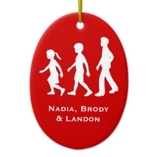 Little Sister, Big Brothers Silhouette Siblings Christmas Ornament