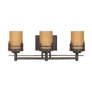 Designers Fountain Mission Hills Collection 3 Light Wall Mounted Warm Mahogany Vanity HC0553