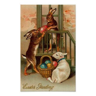 City Easter Bunnies With Lamb Poster