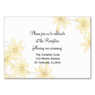 Yellow Daisies Wedding Reception Card Business Card Templates