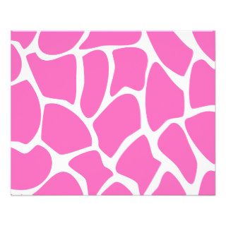 Giraffe Print Pattern in Bright Pink. Flyers