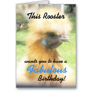 Funny Fabulous Rooster Birthday Card
