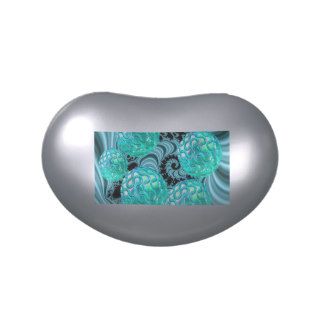 Teal New Beginnings, Abstract Fractal Journey Jelly Belly Tins