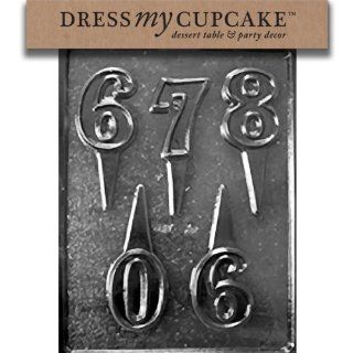 Dress My Cupcake DMCL038SET Chocolate Candy Mold, Number 6 0 Cake Toppers, Set of 6 Kitchen & Dining