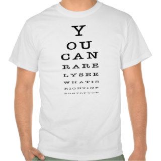 Funny Eye Test Chart Typography Tee Shirts