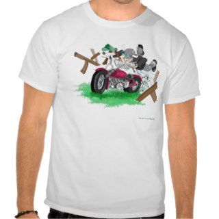 Funny picture of man on motorcycle crashing tee shirt