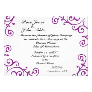 Cirrus Ivory (Purple) Wedding Invitation