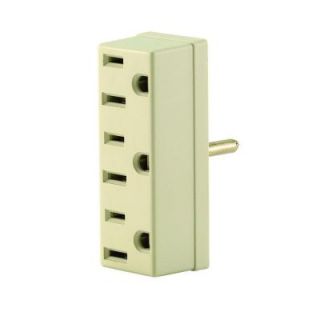 Leviton Ivory Triple Tap Grounding Outlet Adapter R53 00697 00I