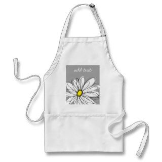 Trendy Daisy with gray and yellow Apron