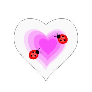 Ladybug Love Heart Sticker