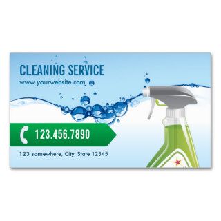 Blue Water Bubbles Cleaning Service Business Card