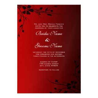 Red Heart Roses Wedding Invitation