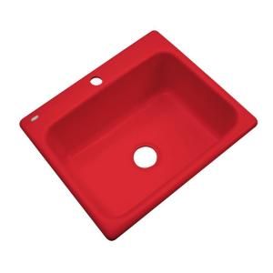 Thermocast Inverness Drop in Acrylic 25x22x9 in. 1 Hole Single Bowl Kitchen Sink in Red 22164