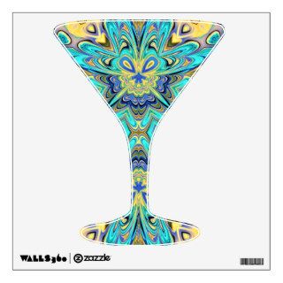 martini wall decal with kaleidoscope pattern