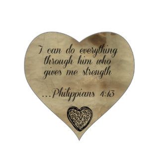 Bible Verse Philippians 413 Heart Sticker