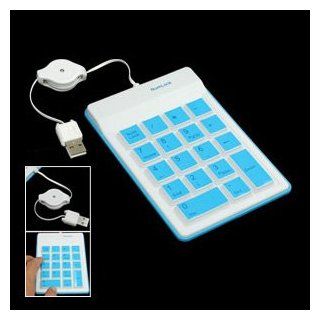Blue & White 18 Keys PC Computer USB Numeric Keypad Number Keyboard Computers & Accessories
