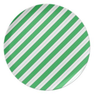 Candy Cane Green Stripes Party Plates