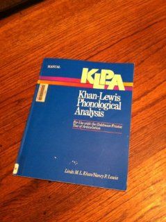 KLPA, Khan Lewis phonological analysis Linda M. L Khan Books