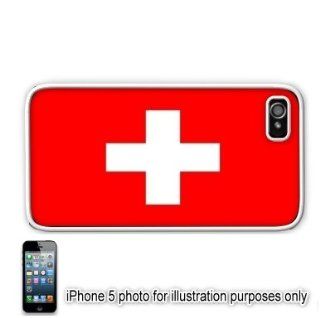 Switzerland Swiss Flag Apple iPhone 5 Hard Back Case Cover Skin White Cell Phones & Accessories