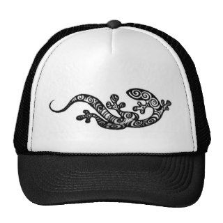 Henna Gecko Hat original drawing by Cynthia Mc