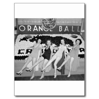 California Orange Ball, 1930s Postcard