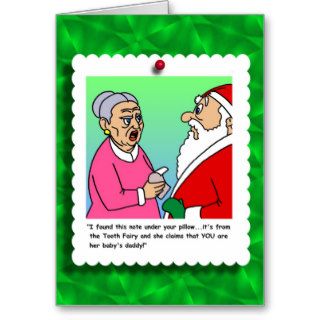 Santa's Little Problem Cartoon Greeting Cards