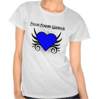 Colon Cancer Warrior Heart T shirt