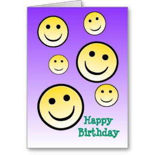 Smiley Face Happy Birthday Cards