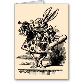 Vintage Alice in Wonderland, White Rabbit Herald Cards