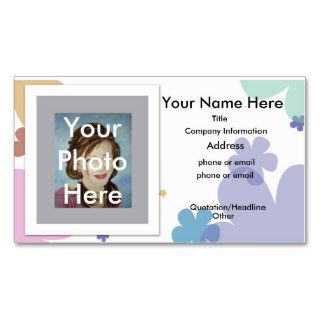 Business Card Pastel Flowers Your Photo Here
