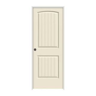 JELD WEN Smooth 2 Panel Arch Top V Groove Solid Core Primed Molded Prehung Interior Door THDJW137500056