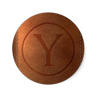 alphabet leather letter Y Stickers