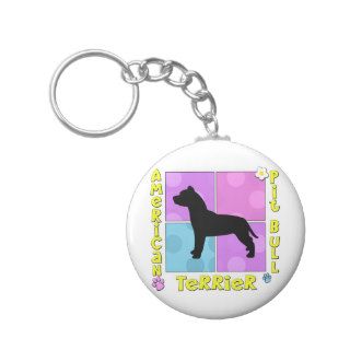 Groovy American Pit Bull Terrier Key Chains