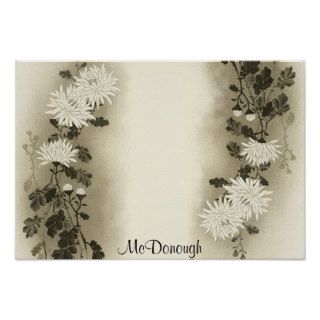 Cream Floral Mum Poster