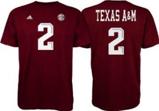 Johnny Manziel Texas A&M Aggies Maroon Jersey Name and Number T shirt XX Large Clothing