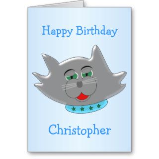 Cat Just Add Name Birthday Greeting Cards