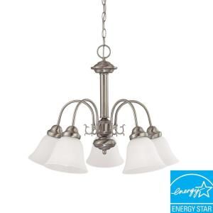 Green Matters Concord 5 Light Hanging Brushed Nickel Chandelier HD 3290