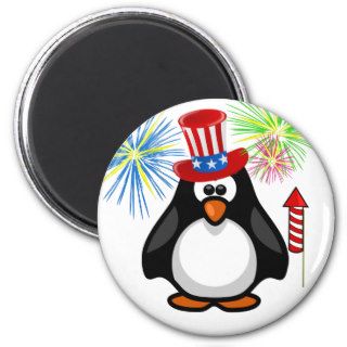 Patriotic Cartoon Paddy 4th of July Hat Fireworks Refrigerator Magnet