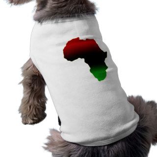 Red, Black and Green Africa Shape Dog Clothes