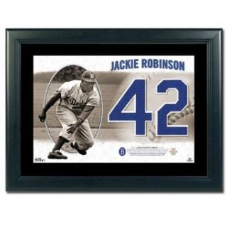 Brooklyn Dodgers   Jackie Robinson "Base Stealing Threat" Upper Deck MLB Legendary Jersey Numbers Collection  Sports Related Trading Cards  Clothing