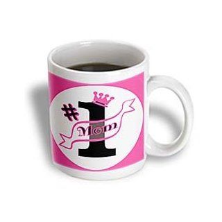 3dRose Number One Mom Pink Mug, 15 Ounce Kitchen & Dining