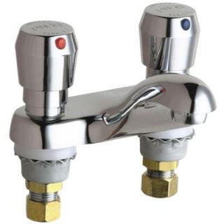 Chicago Faucets Hot and Cold Water Vandal Proof MVP Metering Sink Faucet in Chrome 802 665ABCP