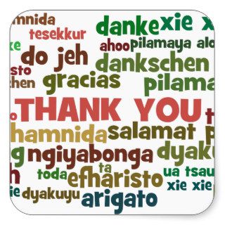 Multiple Ways to Say Thank You in Many Languages Sticker